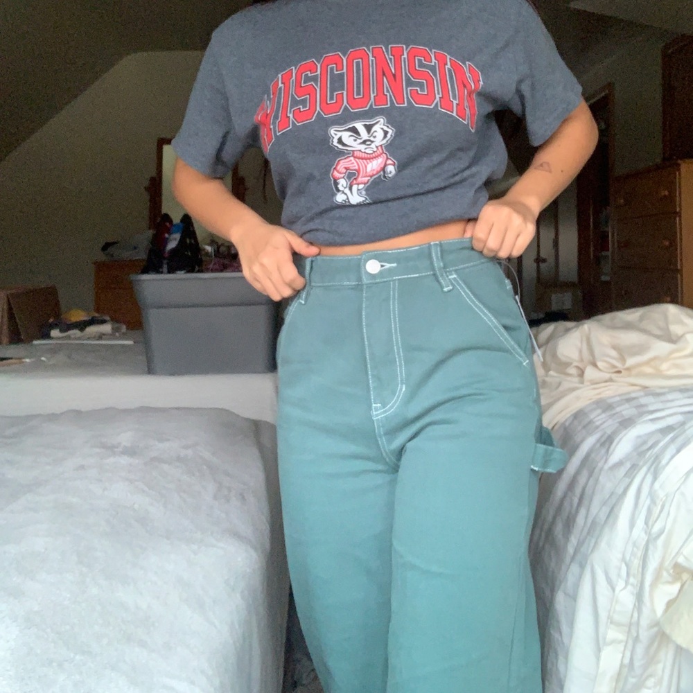 Ocean green 90s boyfriend carpenter pants